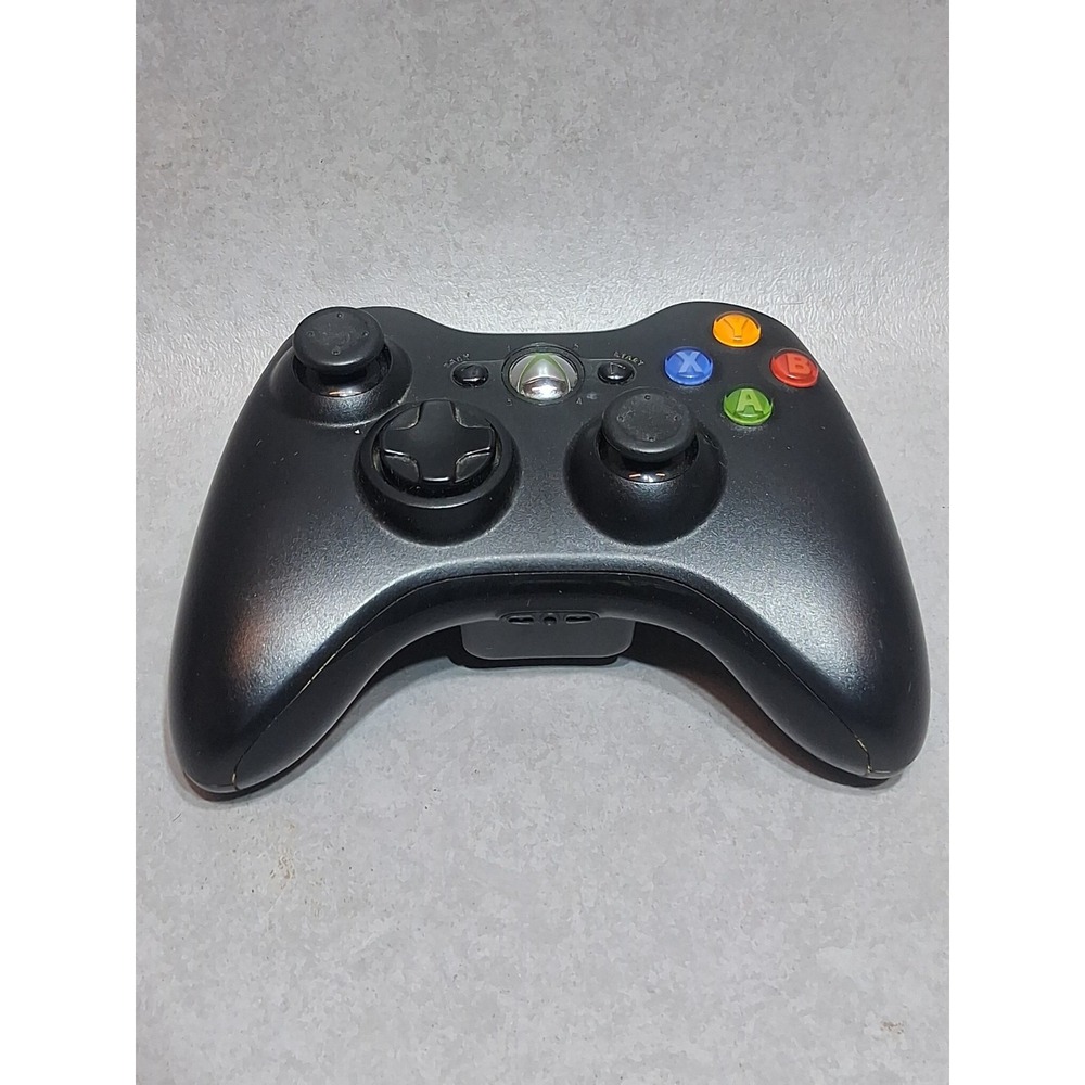 Official Microsoft Xbox 360 Black Wireless Controller - Tested Working - Picture 1 of 7